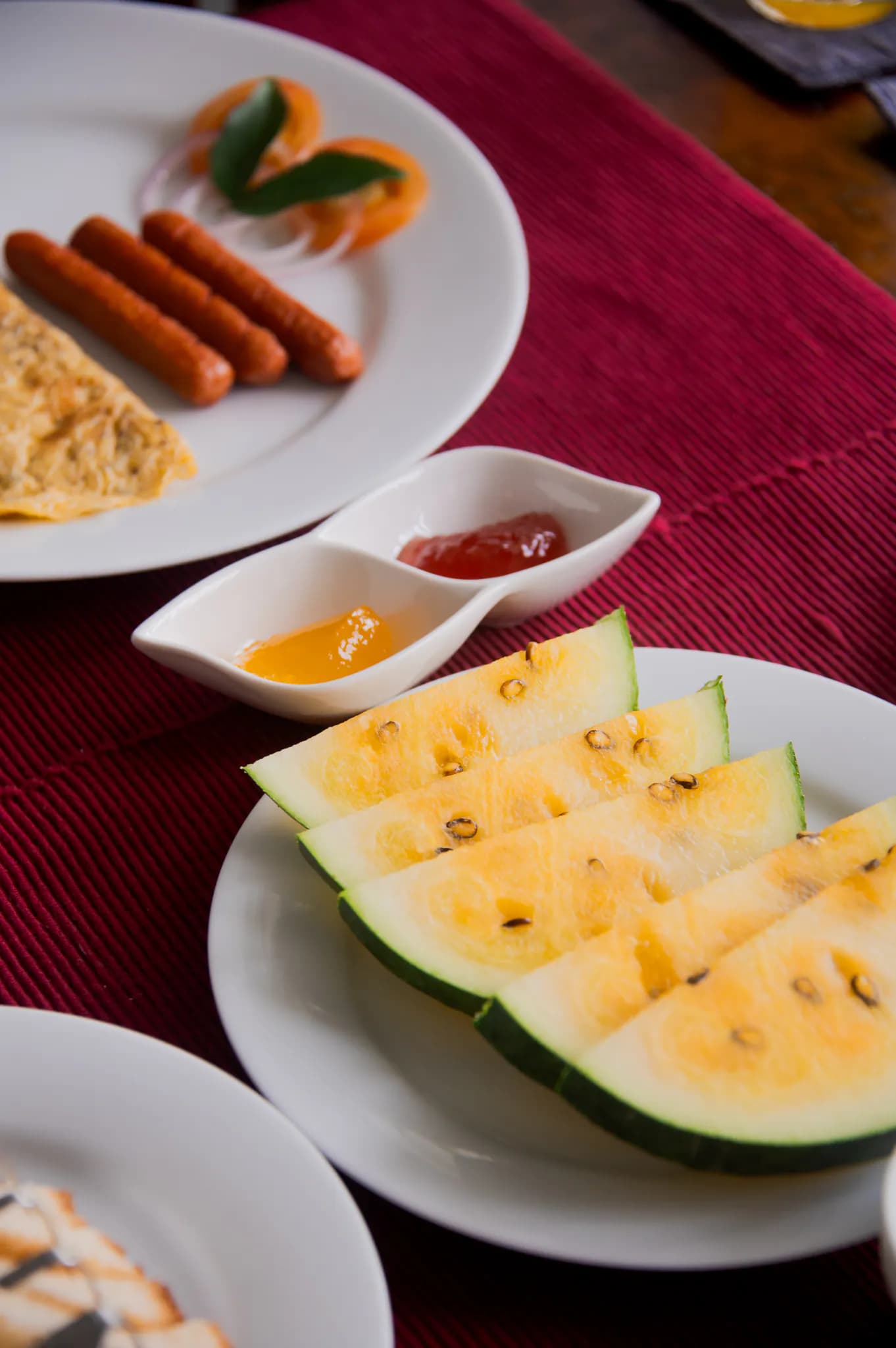 Tropical fruit at breakfast